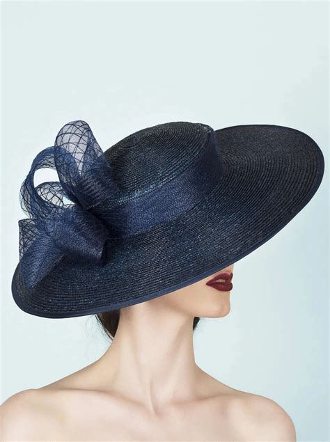 navy wedding hat.